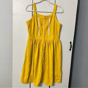 Modcloth Sunny Yellow Midi Dress Large